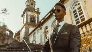 young black man walking up the Bom Jesus do Monte Church steps in Portugal | 5 Things to Start Doing This Year